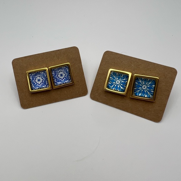 Elegant Boho Stud Earrings -Gold Trendy Stud Earrings- Stylish Stud Earring Set - Picture 12 of 15